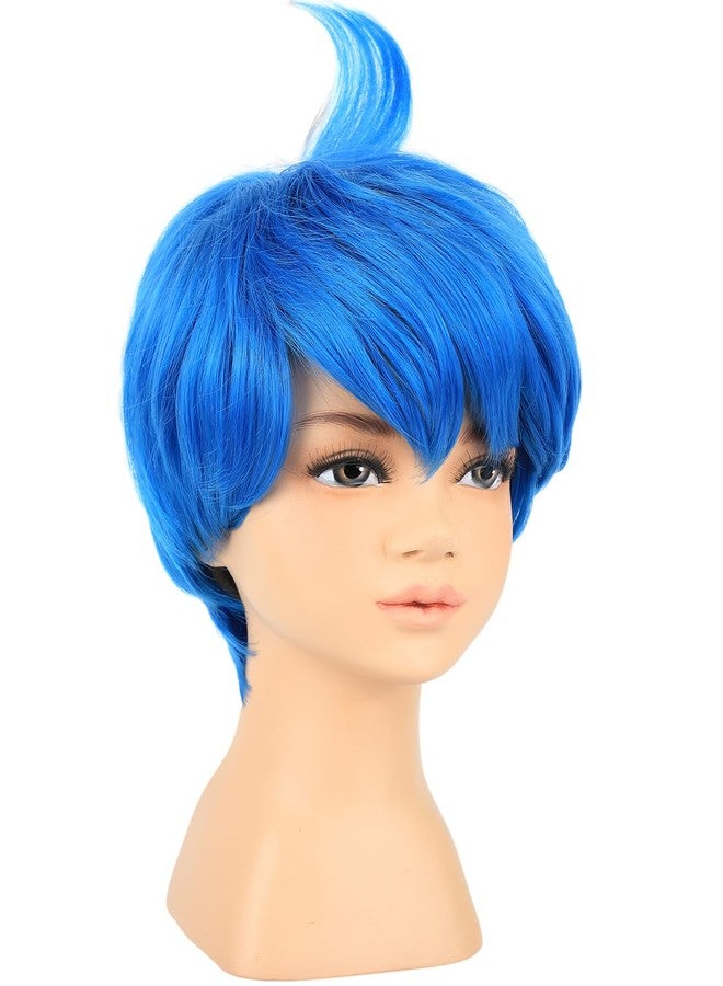 morvally Kids Girls Short Blue Costume Hair Wig for Children Halloween Costume Anime Cosplay (Kids) - Image 3